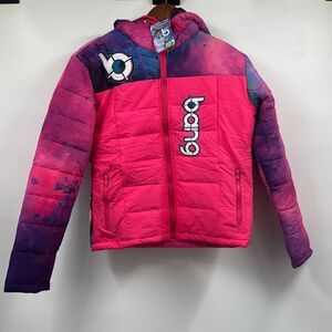 Bang Energy Pink Puffer Jacket New With Tags Small